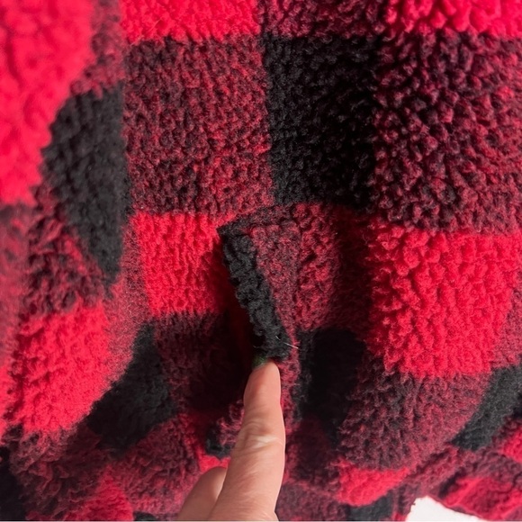 Plaid jacket fuzzy sherpa coat - Picture 6 of 13